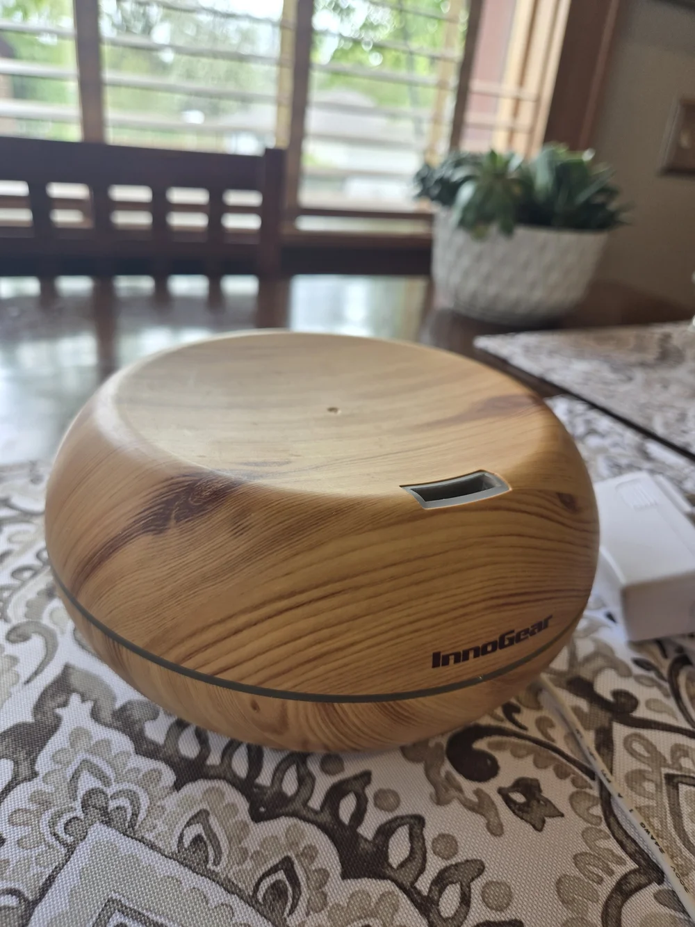 Wood-Tone Ultrasonic Diffuser — Natural Brown Finish